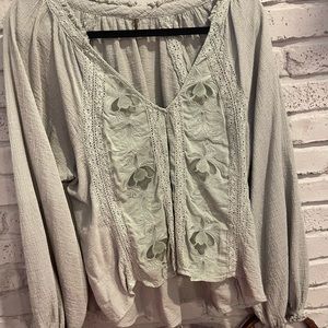 Sage green, deep v neck XL